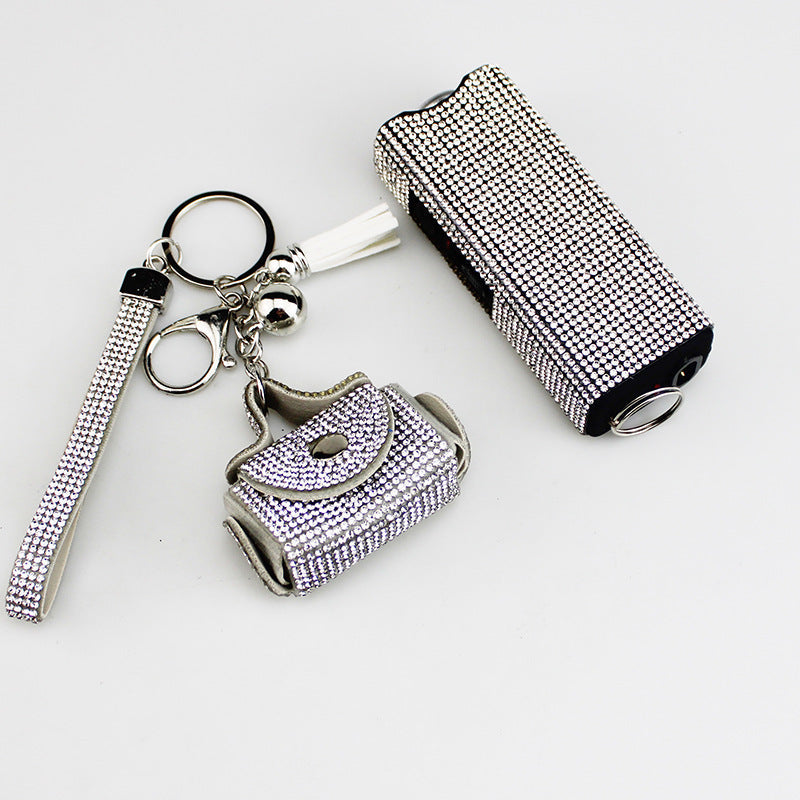 Self-Defense Flashlight Coin Purse Keychain, Decorative Crystal Style