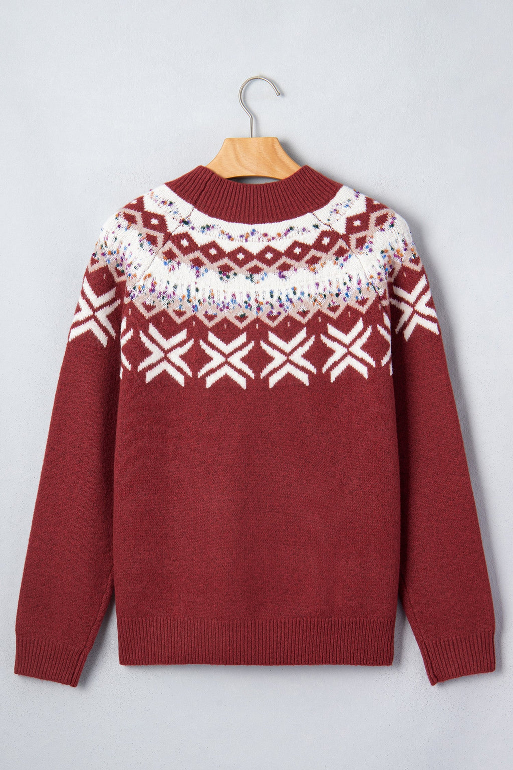 Christmas Geometric Fair Isle Raglan Sweater