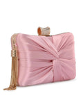Pink embellished box-style clutch for formal events