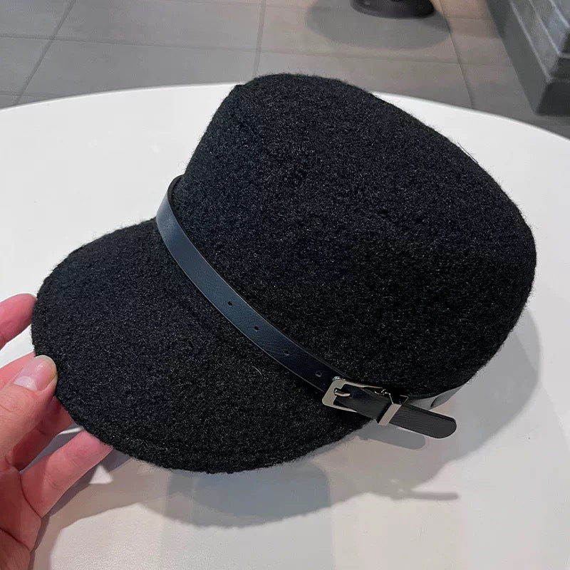 Women's Leopard-Print Cashmere Blend Flat-Top Cap