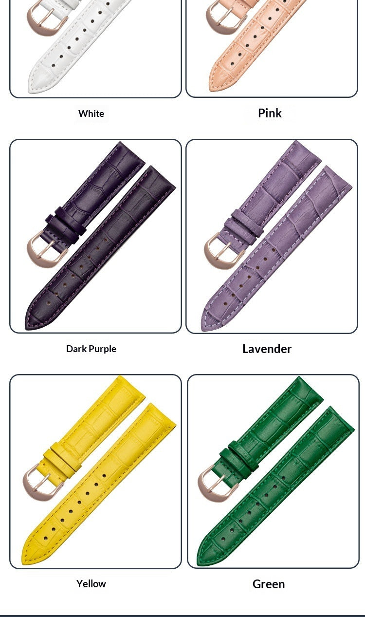 Double-sided Genuine Leather Watch Strap Made From Top-layer Calfskin
