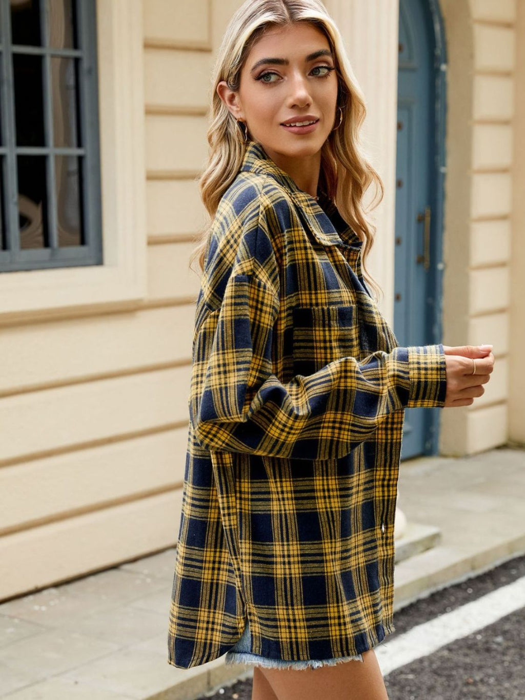 Brown and Black Plaid Long Sleeve Button-Down Collared Shirt - Image 12
