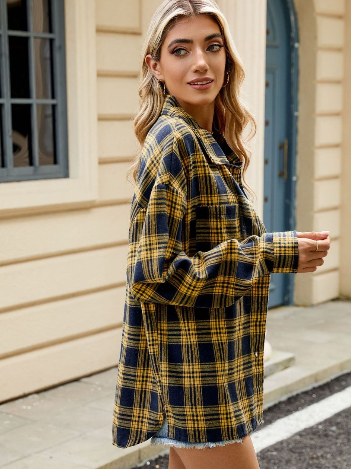 Brown and Black Plaid Long Sleeve Button-Down Collared Shirt - Image 12