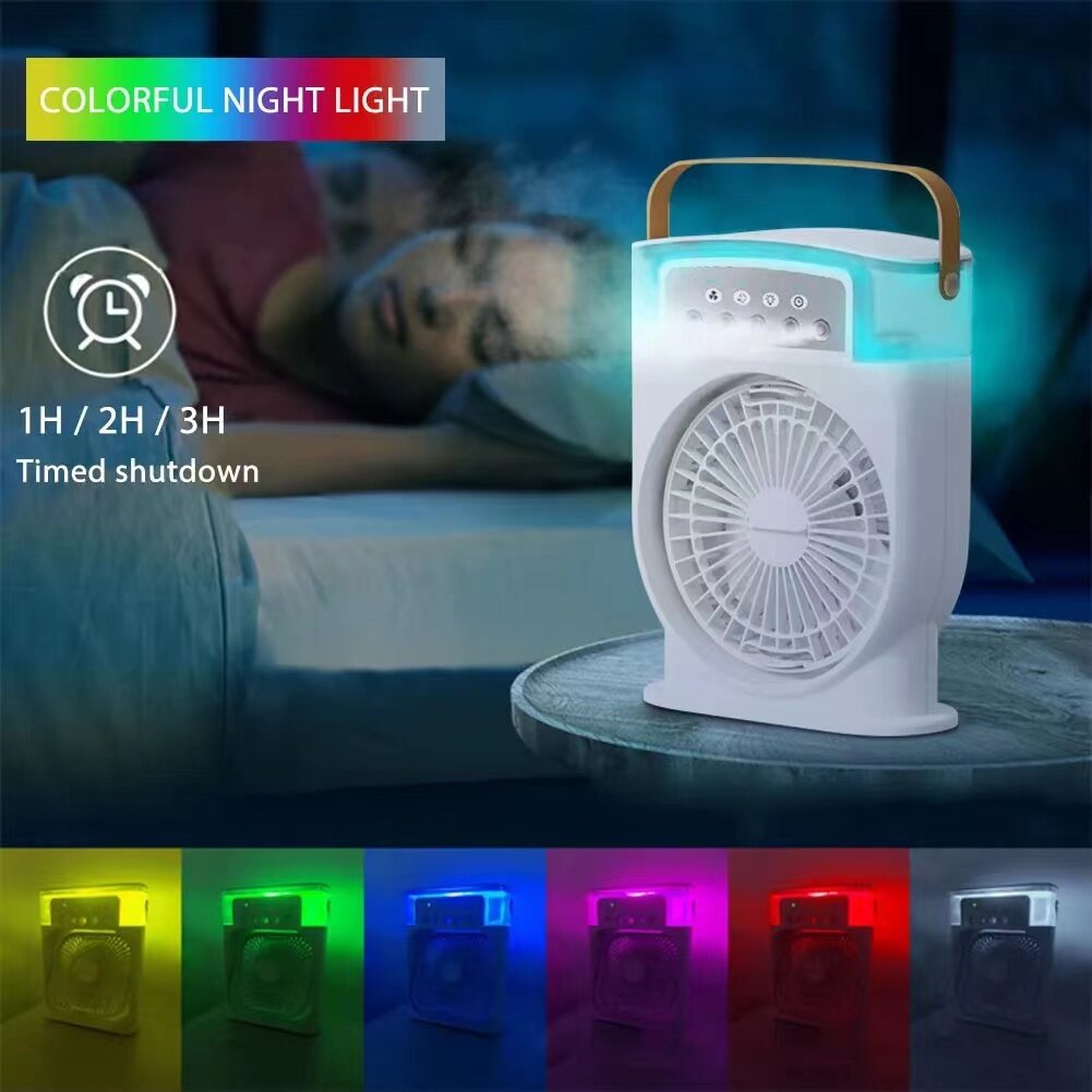 Portable 5-Spray USB Air Cooler & Humidifier with 7 LED Lights