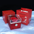 Rotating Soap Flower Rose Gift Box Jewelry Storage for Valentine's
