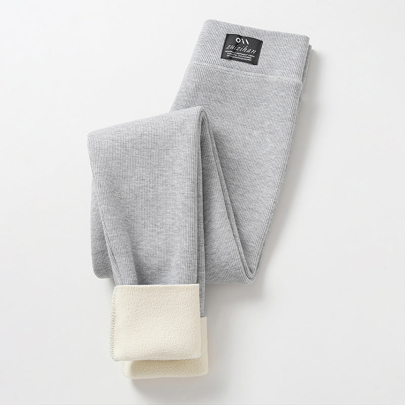 Women's High-Waist Lambswool Fleece-Lined Winter Leggings - Image 9