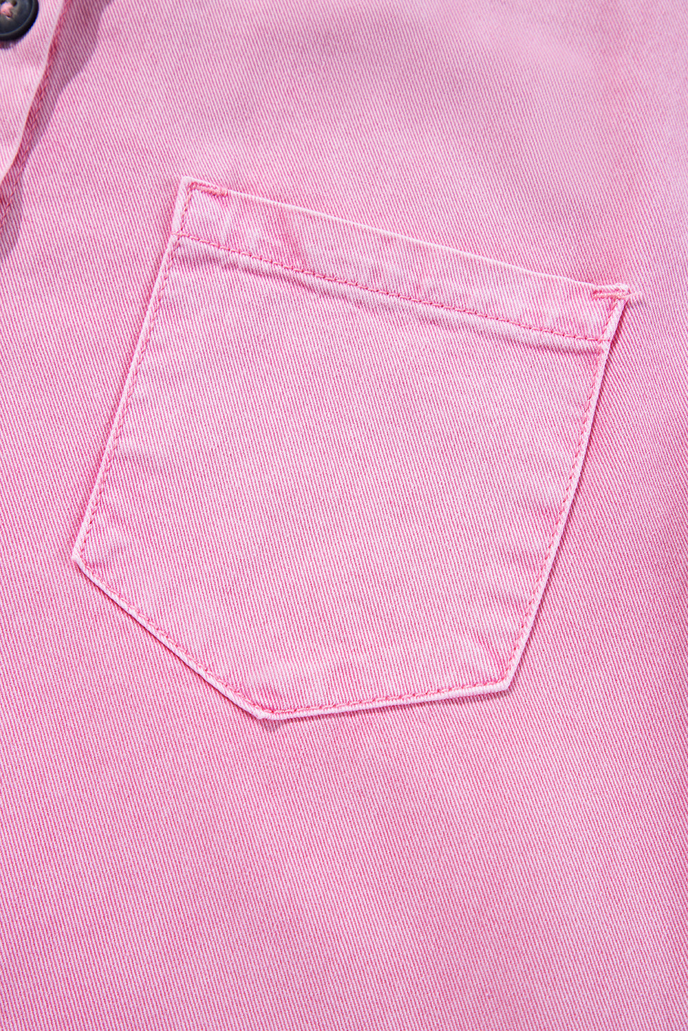 Pink Denim Shirt Dress | Double Pocket Mini Dress