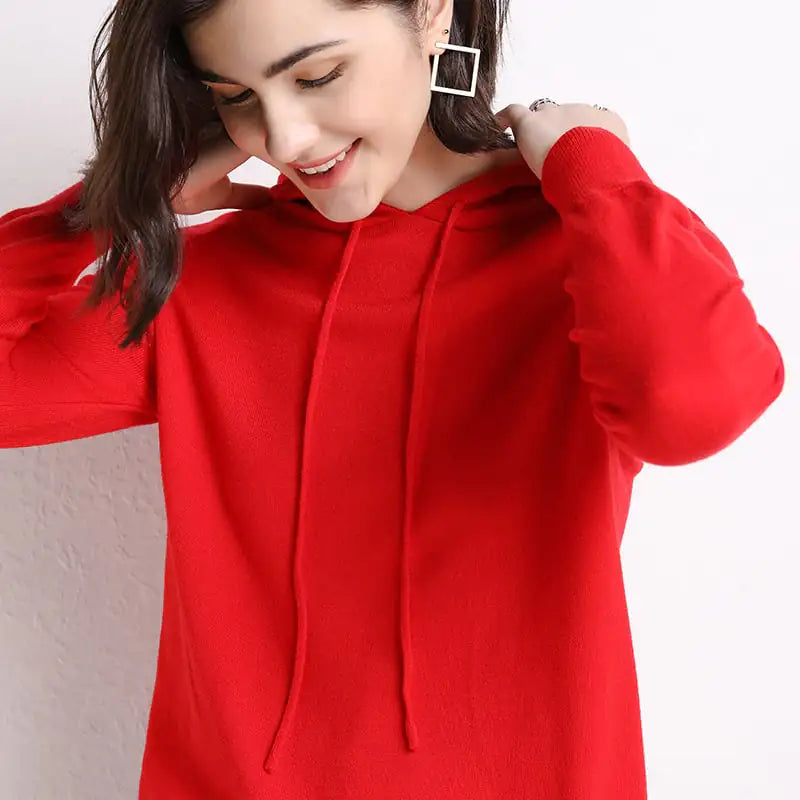 Women's Lightweight Pullover Hooded Knit Sweater - Image 33