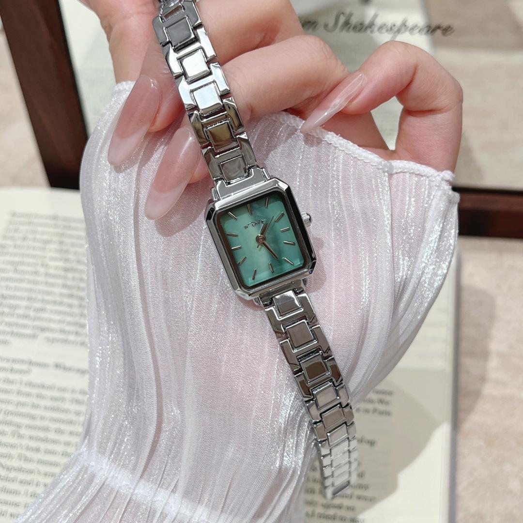 Simple Square Sugar Shaped Steel Band Mother Of Pearl Womens Watch