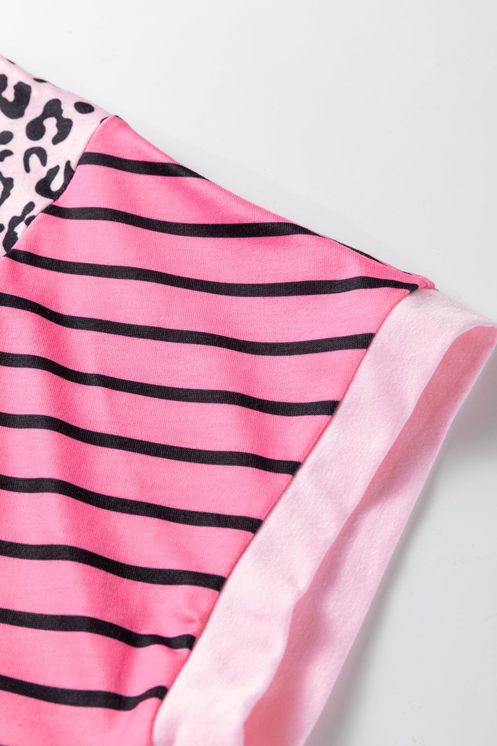 Leopard Patchwork Loose Short Sleeve Top