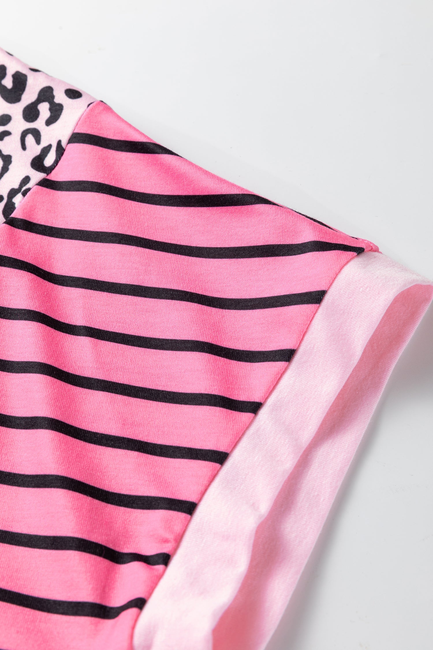 Leopard Patchwork Loose Short Sleeve Top