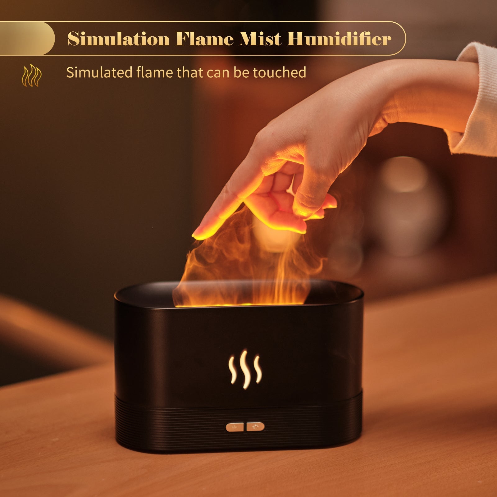 Modern LED Flame Aroma Diffuser & Ultrasonic Mist Humidifier