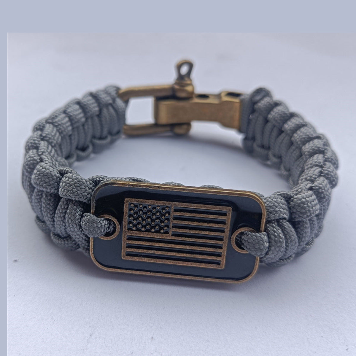 Braided Paracord Bracelet With Survival Zinc Alloy Adjusting Buckle