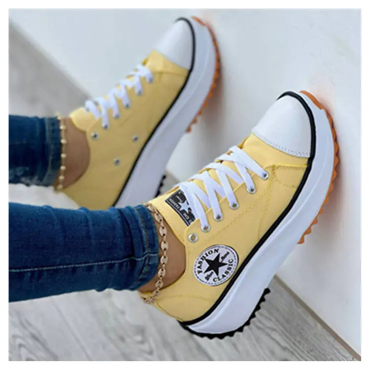 Women's High Top Canvas Sneakers with Unique T-Strap Detail - Image 24