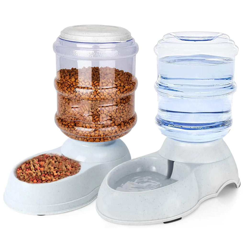 Automatic Dog Feeder and Water Dispenser Set for Large Dogs 3 Gallon Gravity Dog Cat Food and Water Dispenser Set with Pet Food BowlLarge Dog Food Water Dispenser Station