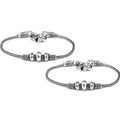A pair of Mominos Fashion traditional oxidised silver-plated anklets for girls and women