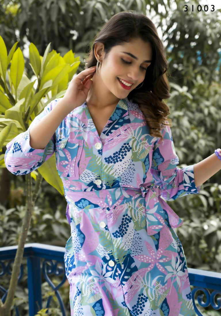 Multi Muslin Cotton Co-ord Set for Women - Manya Digital Print