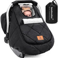 beatoutou Winter Baby Car Seat Cover Waterproof Winter Infant Carseat Canopy for Boys Girls Cold Weather Warm Car Seat Covers for Babies Keeps Babies Warm and Cozy (Black)