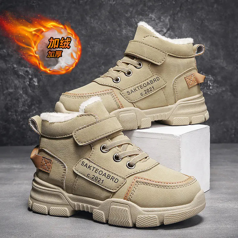 Boys' Cotton Winter Boots - Thick Warm Casual Shoes