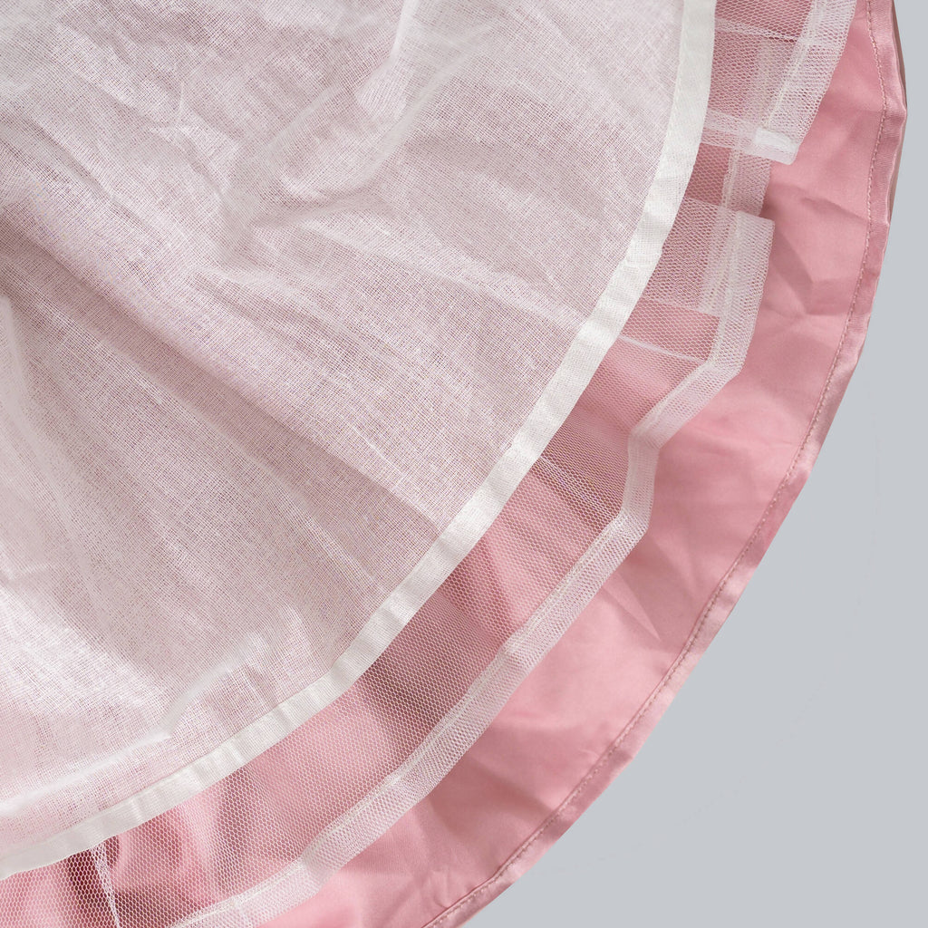 Old Rose Ghagra Choli with Floral Embellishments and Pearls