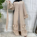 Ruffled Sleeves Lace-Up Dubai Cardigan Robe