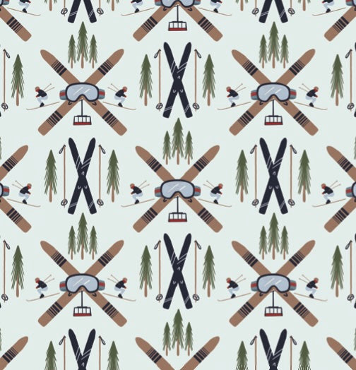 Slopes Geometric Wallpaper in Navy, Brown and Light-Blue