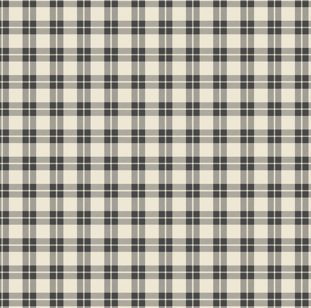 Channing Removable Plaid Wallpaper in Black, Blue, Pink and Beige