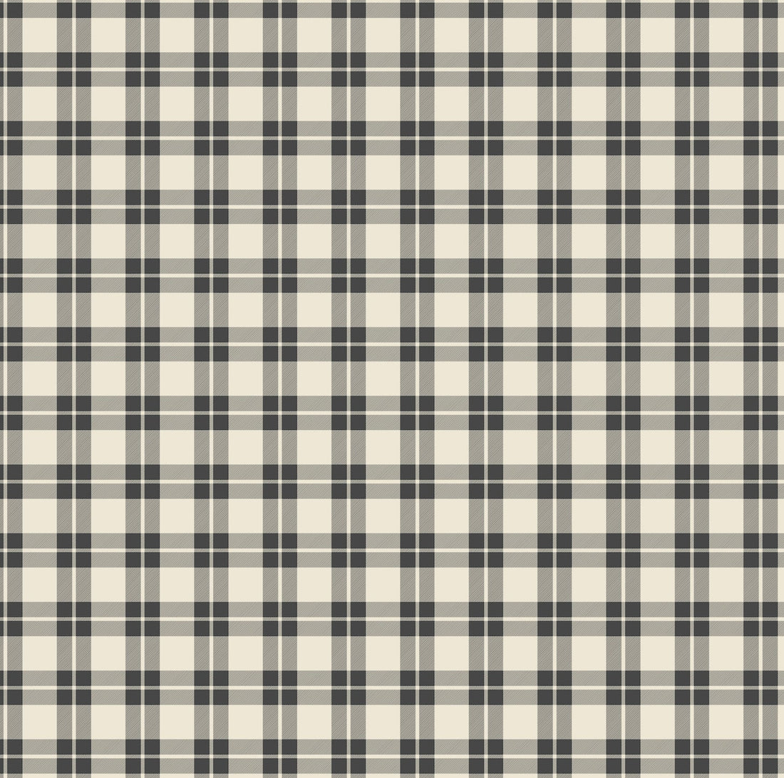 Channing Removable Plaid Wallpaper in Black, Blue, Pink and Beige