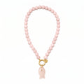 Rose Quartz Beaded Fish Necklace