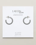 Aligned Beaded Hoop Earrings