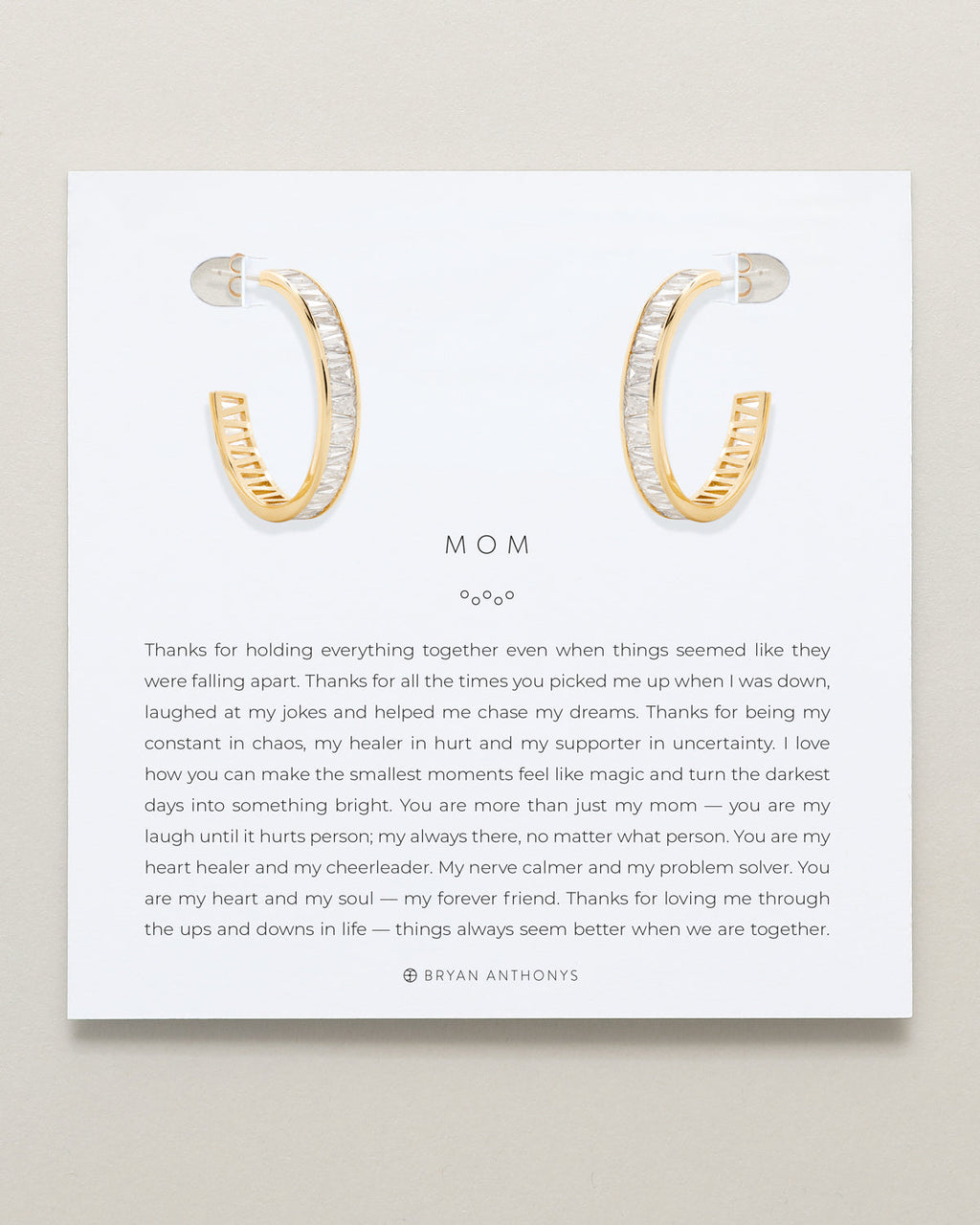 Mom Baguette Midi Hoop Earrings