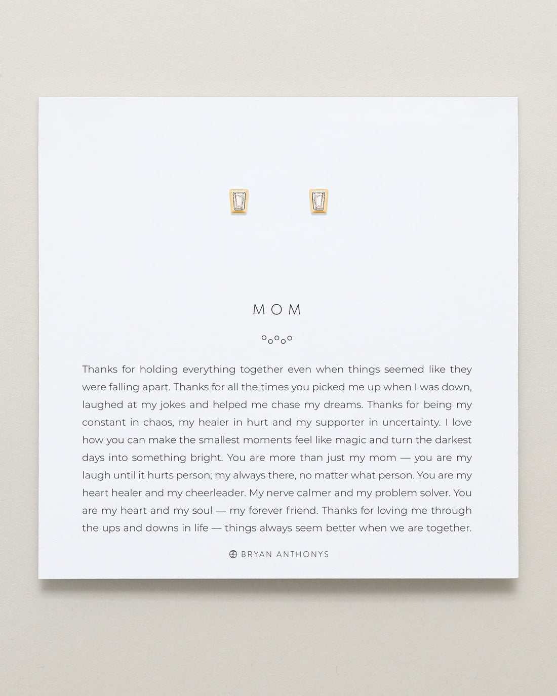 Mom Baguette Stud Earrings
