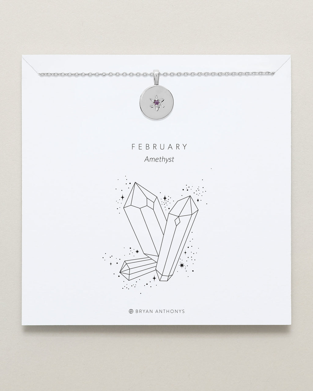 Birthstone Pendant Necklace — Amethyst