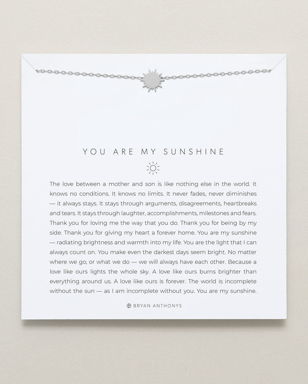 You Are My Sunshine Icon Necklace (Mother Son)