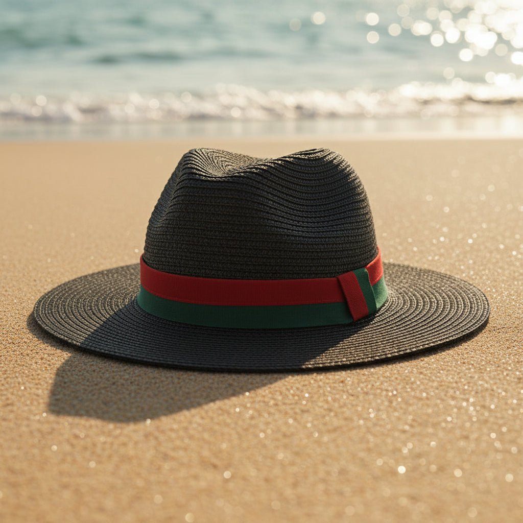 Plain Straw Sun Hat - Unisex Wide Brim Beach & Outdoor Hat