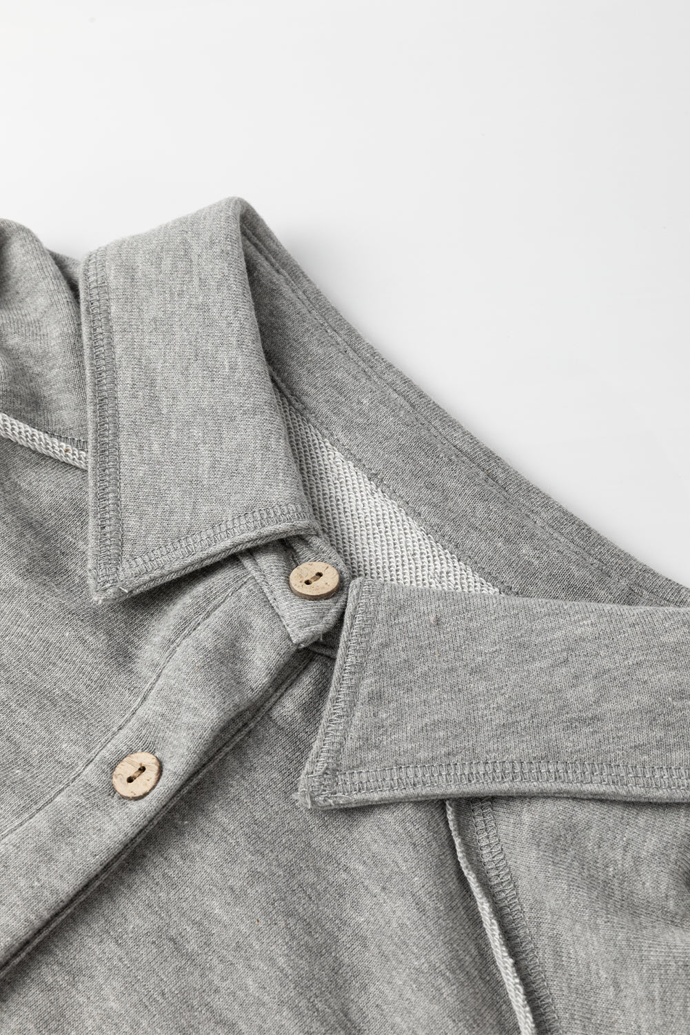 Waffle Knit Patchwork Reverse Seam Button-Up Shacket