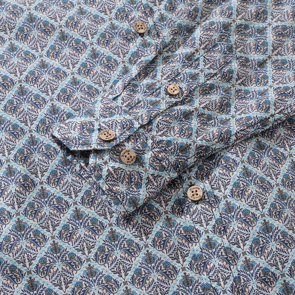 Men's Long Sleeve Floral Hawaiian Shirt Vintage Boho Button-Down