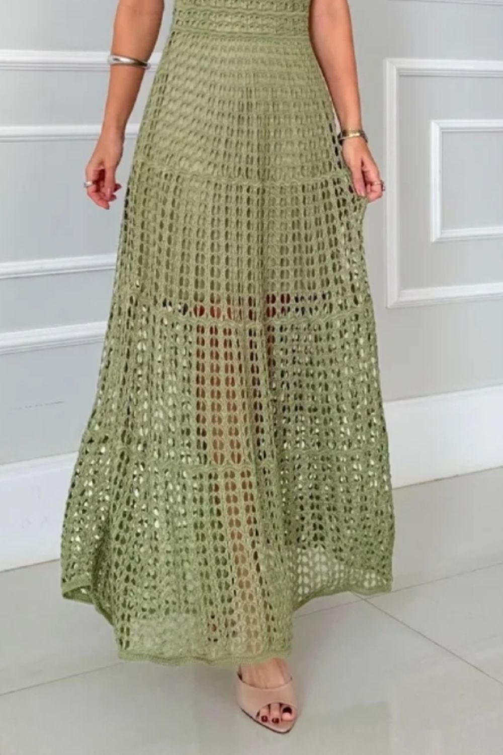 Sleeveless Cutout Maxi Dress Flowy Bohemian Summer Style