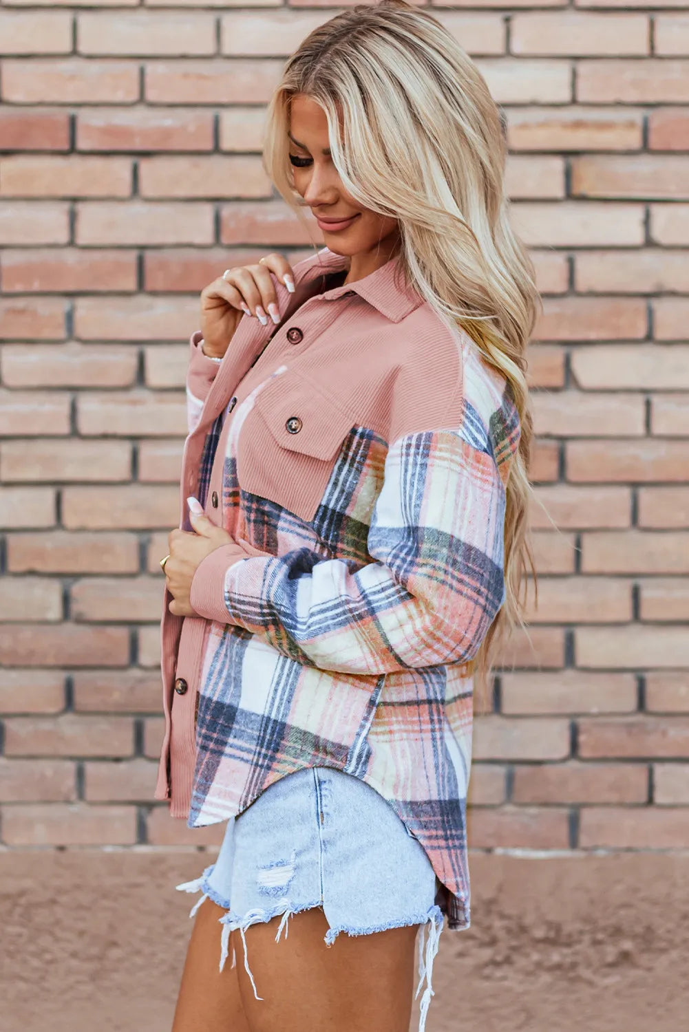 Plaid Button Up Long Sleeve Shacket | Layering Shirt