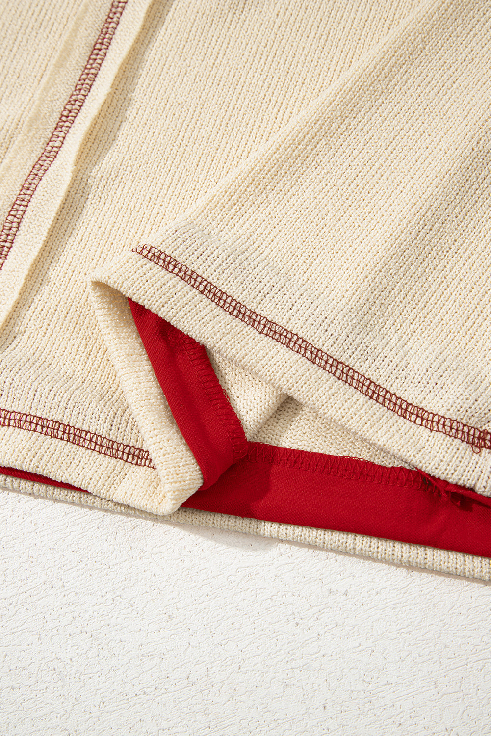 USA Star Contrast Patchwork Exposed Seam Knit Top