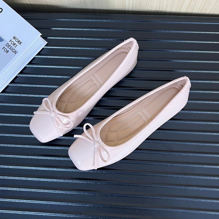 Women's Square Toe Bow Slip-On Flats Soft Sole Casual Shoes - Image 4