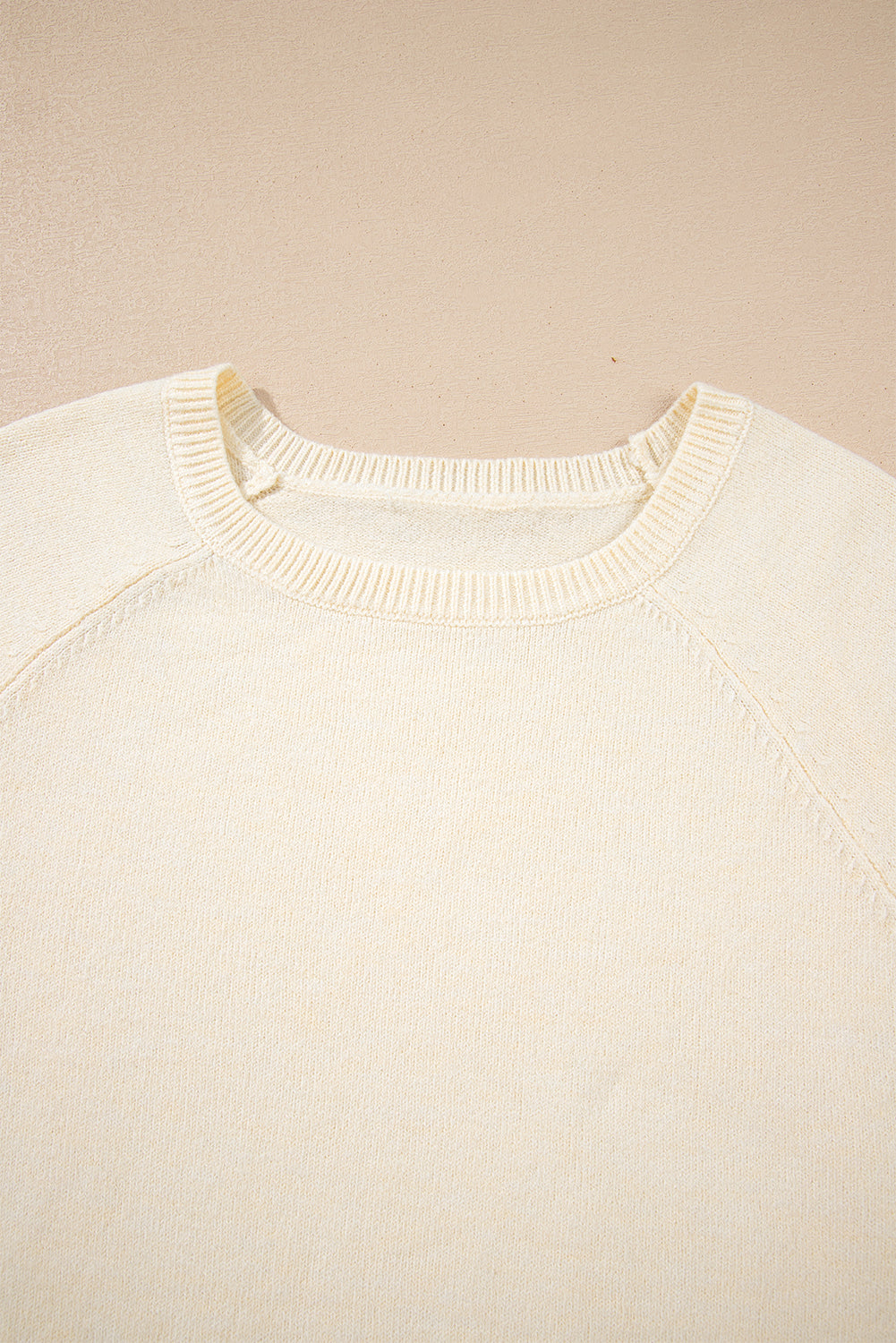 Solid Buttoned Bishop Long Sleeve Crew Neck Sweater