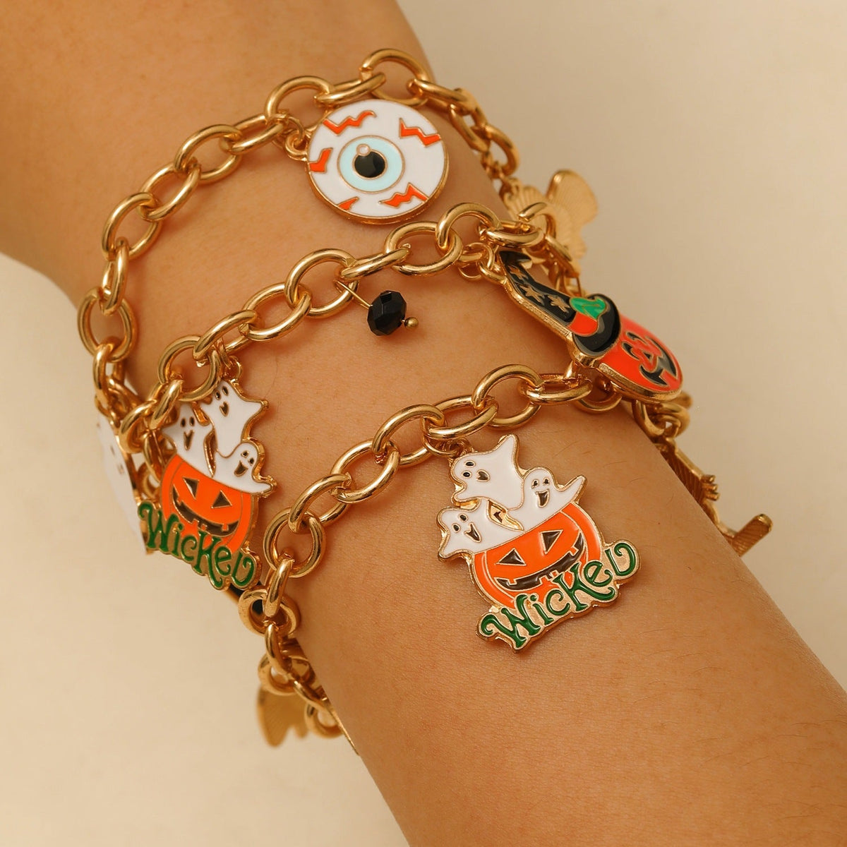 Halloween Cartoon Pumpkin Ghost Bracelet