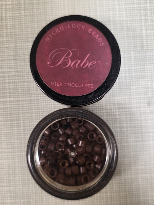Pack of 100 Milk Chocolate micro-lock beads for hair extensions