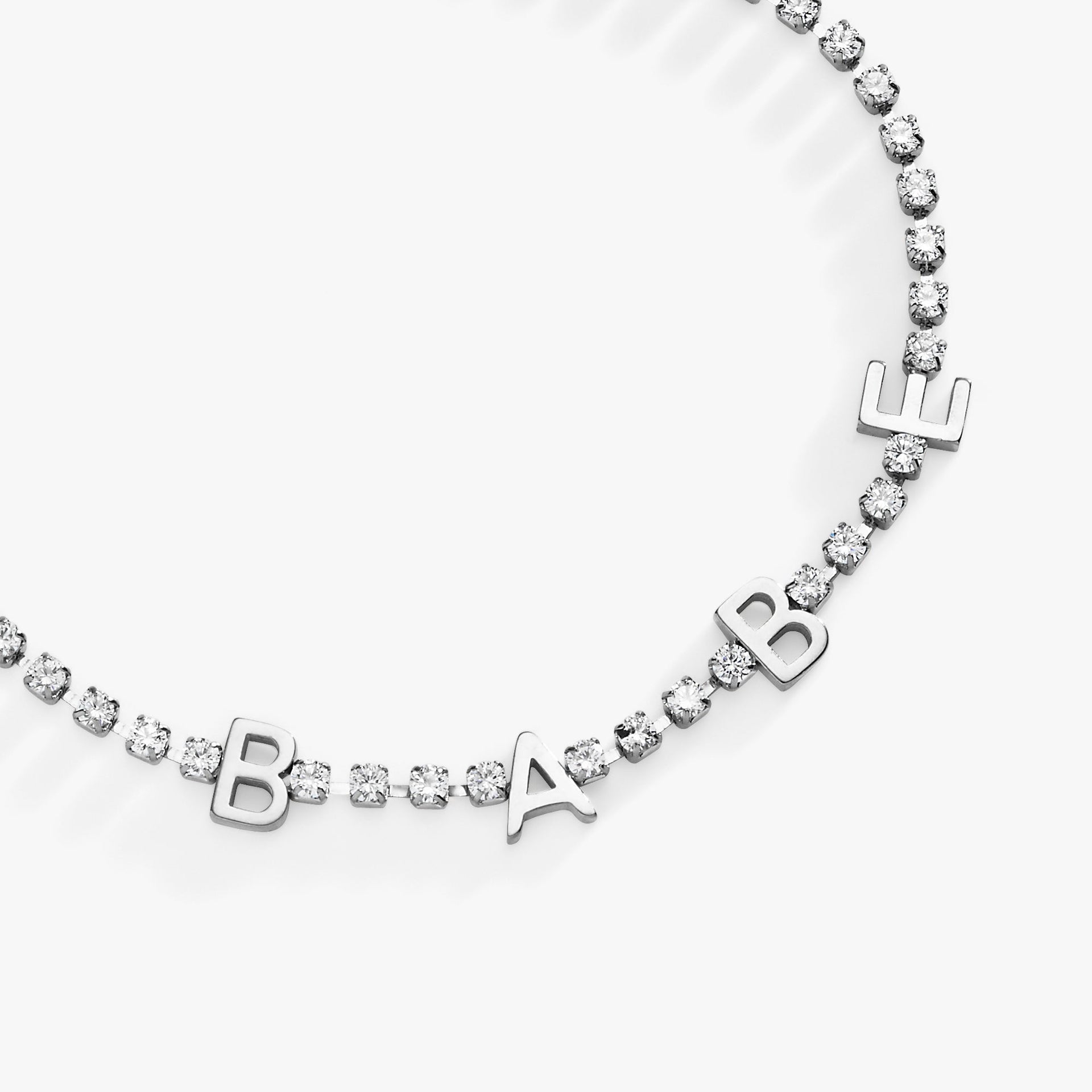Babe Crystal Tennis Bracelet - Shimmering Letter Charm Accessory