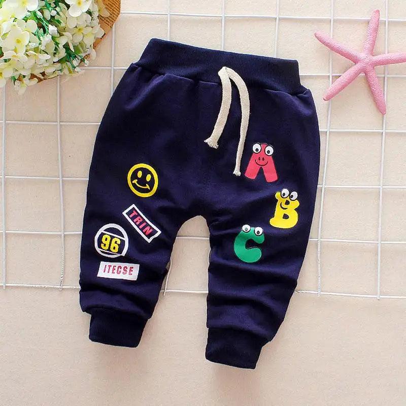 Unisex Baby Cotton Casual Trousers - Soft Elastic Waist Playwear