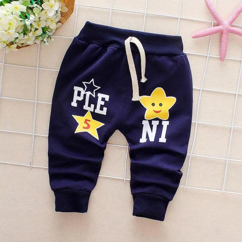 Unisex Baby Cotton Casual Trousers - Soft Elastic Waist Playwear