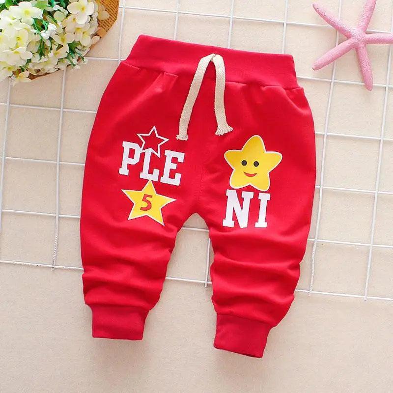Unisex Baby Cotton Casual Trousers - Soft Elastic Waist Playwear
