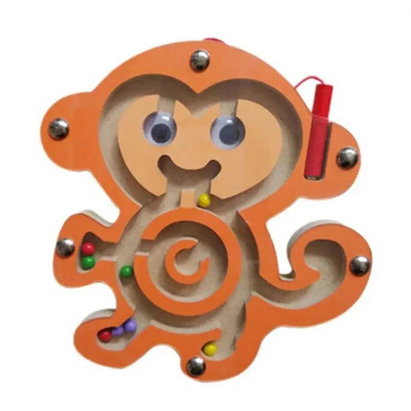 Magnetic Wooden Fish Maze Puzzle Balance Board for Toddlers