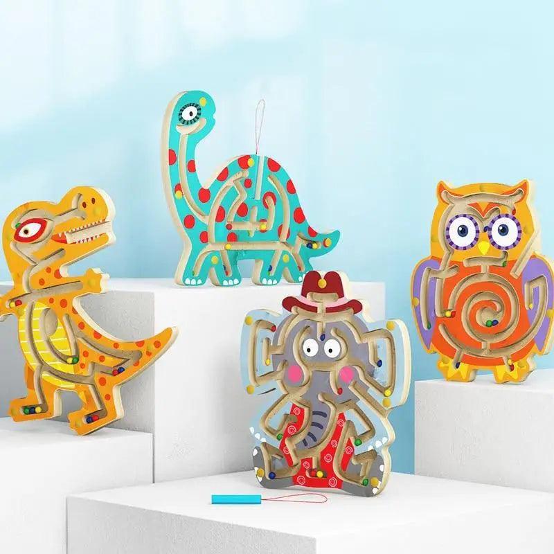 Magnetic Wooden Fish Maze Puzzle Balance Board for Toddlers